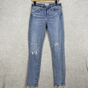 AGOLDE Sophie High Rise Ripped Skinny Jeans Womens 29 Raw Hem‎ Normcore Casual